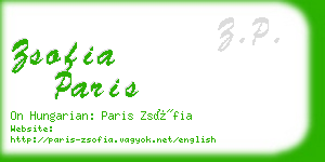 zsofia paris business card